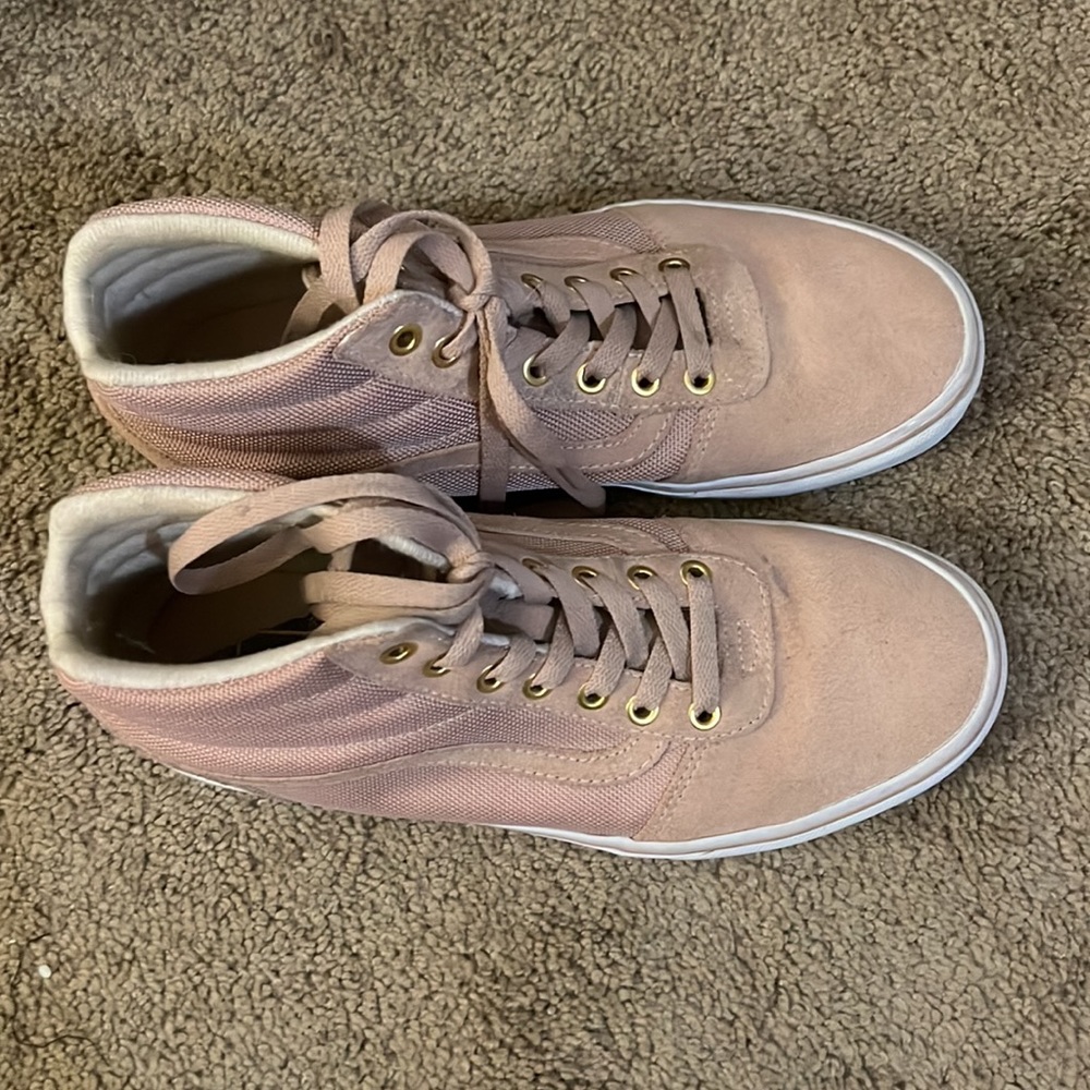 Rose gold vans. Barely worn no tearing can easily be cleaned. - Picture 2 of 3